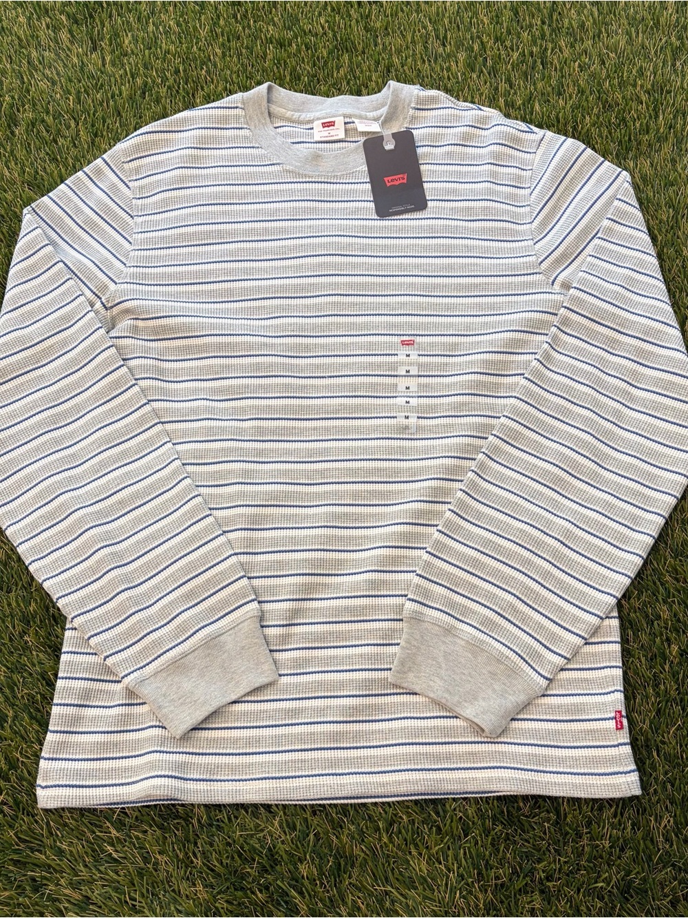 Levi's NWT Striped Waffle Knit Thermal Long Sleeve Shirt